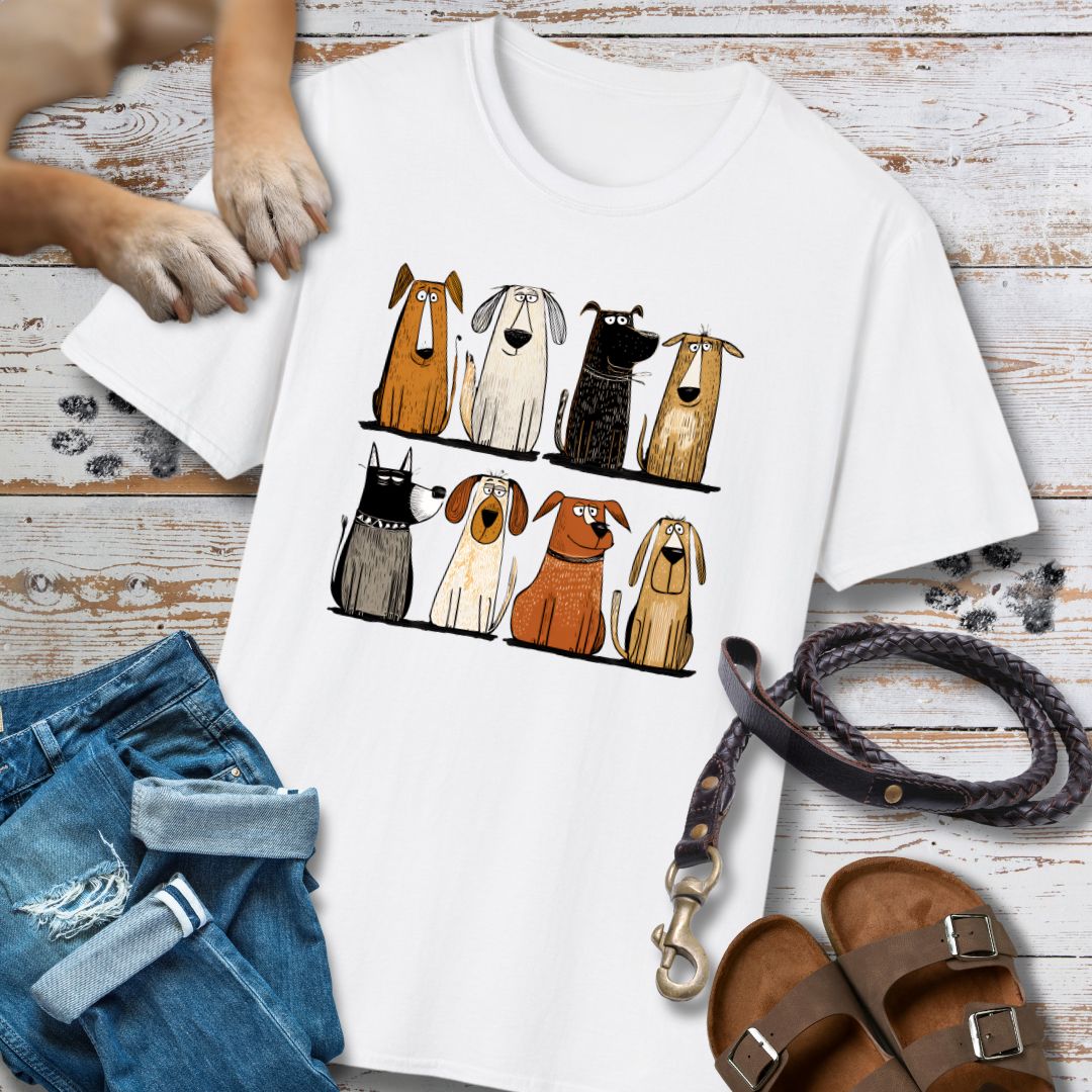 Acht Hunde - Vorne & Hinten - T-Shirt Unisex Classic Fit - Bequemer Klassiker