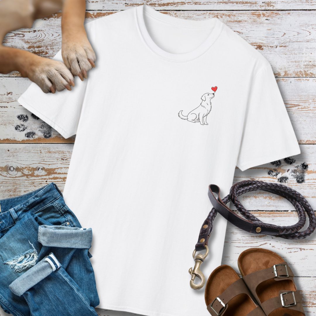 Herzenshunde - Golden Retriever - Vorne & Hinten - T-Shirt Unisex Classic Fit - Bequemer Klassiker