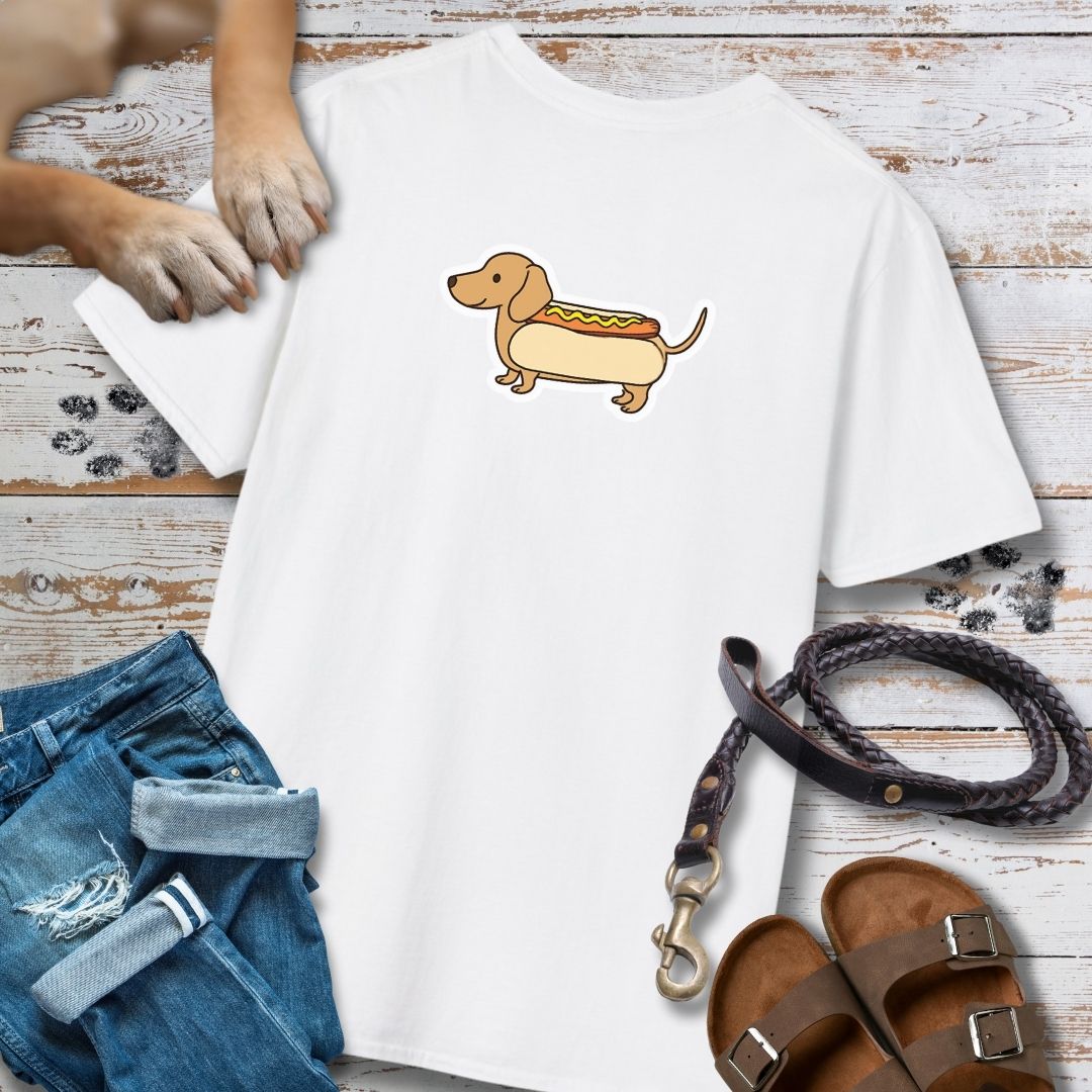 Hot Dog Dackel - Vorne & Hinten - T-Shirt Unisex Classic Fit - Bequemer Klassiker