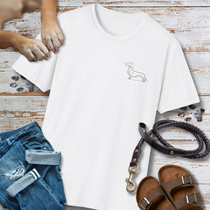 Charakter Tiefergelegt - Dackel - Vorne & Hinten - T-Shirt Unisex Classic Fit - Bequemer Klassiker