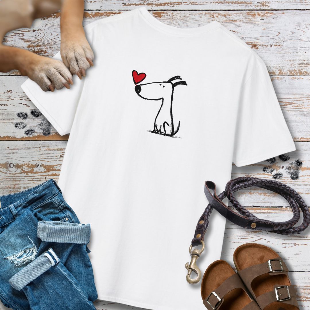 Kleiner Hund mit Herz - Nur Hinten - T-Shirt Unisex Classic Fit - Bequemer Klassiker