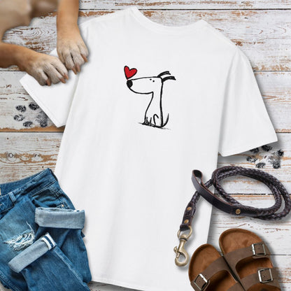 Kleiner Hund mit Herz - Nur Hinten - T-Shirt Unisex Classic Fit - Bequemer Klassiker