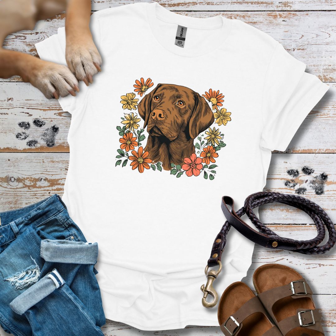 Floral Labrador - T-Shirt Unisex Relaxed Fit