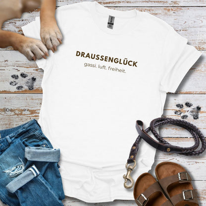 DRAUSSENGLÜCK - T-Shirt Unisex Classic Fit - Bequemer Klassiker