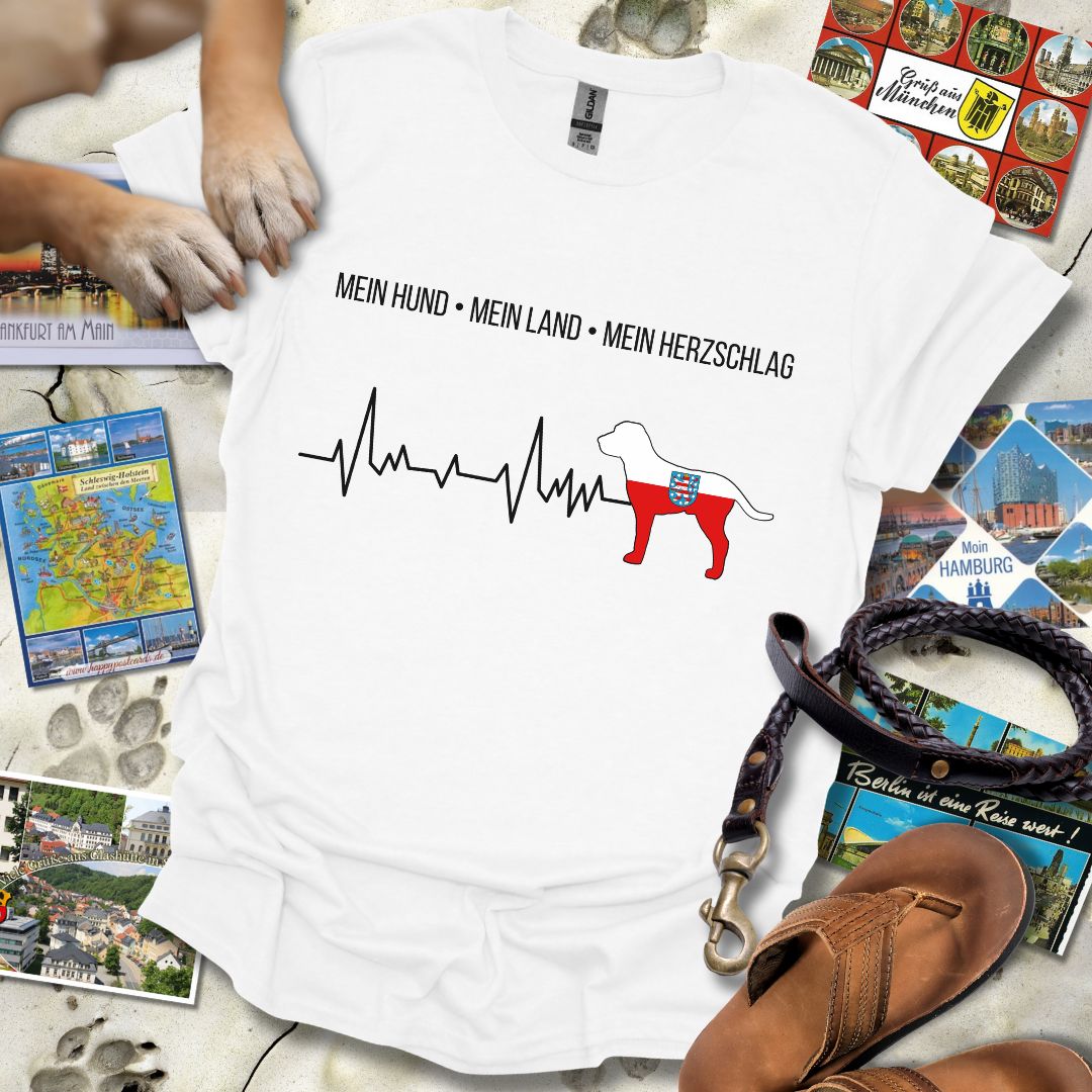 Mein Hund, Mein Land, Mein Herzschlag - Thüringen - T-Shirt Unisex Relaxed Fit