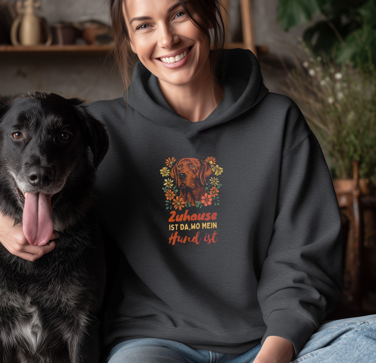 Zuhause ist da wo mein Hund ist - Red Fox Labrador - Unisex Modern Fit Hoodie