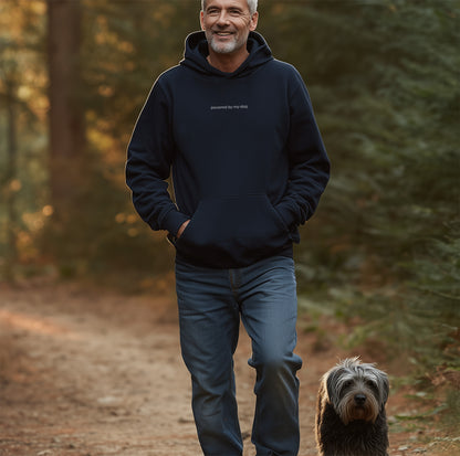 powered by my dog. - Unisex Modern Fit Hoodie